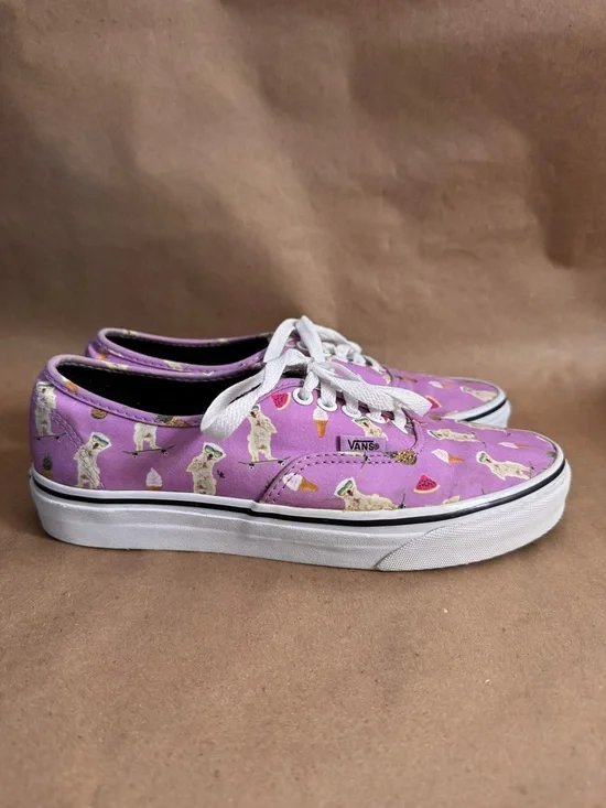 Vans Unisex Purple Pool Vibes Dog on Skateboard Sneakers. US M7/W8.5 - Picture 2 of 8